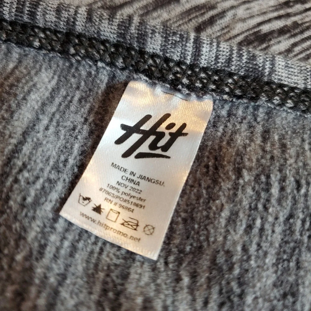Hit Promo Gray Black Heathered Fleece Stadium Blanket 38x30 Space Dye Sport